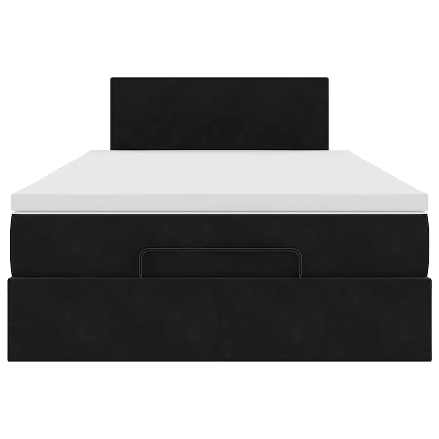 Cadre de lit ottoman avec matelas noir 120x200 cm velours - 7