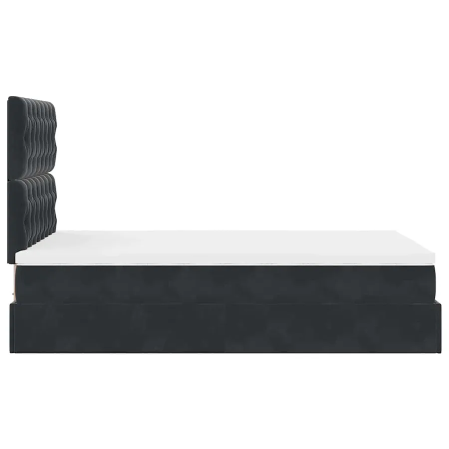 Cadre de lit ottoman avec matelas noir 120x200 cm velours - 8
