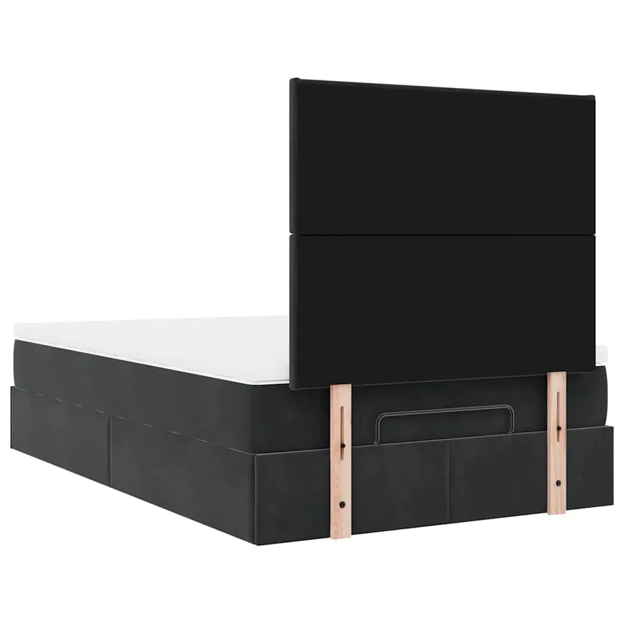 Cadre de lit ottoman avec matelas noir 120x200 cm velours - 10