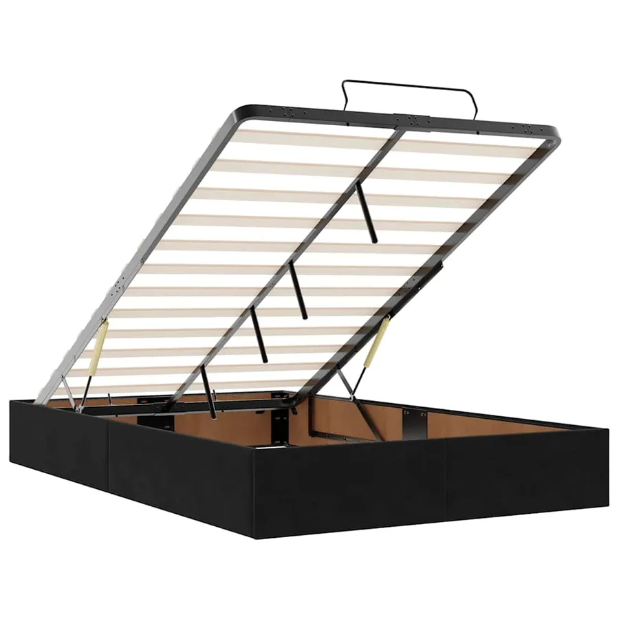 Cadre de lit ottoman avec matelas noir 120x200 cm velours - 11
