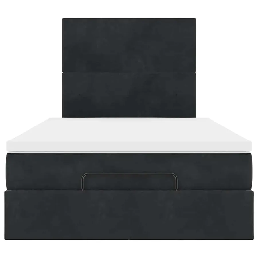 Cadre de lit ottoman avec matelas noir 120x200 cm velours - 8