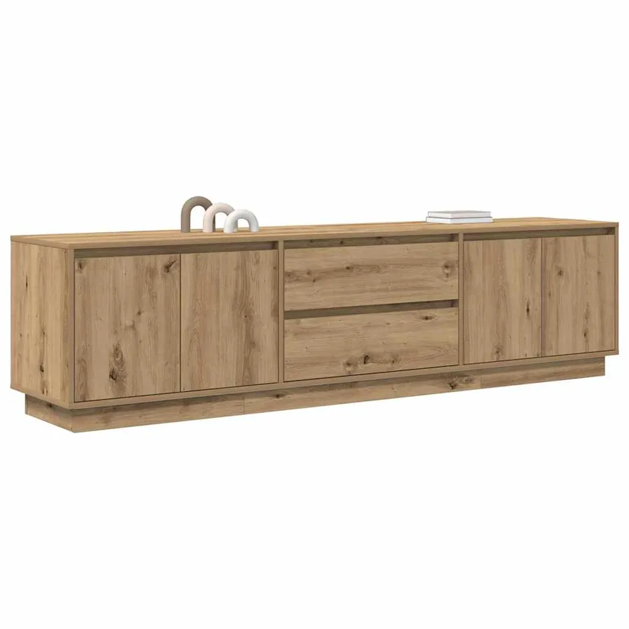 Meuble TV avec éclairages LED chêne artisanal 193,5x41x50 cm - 5