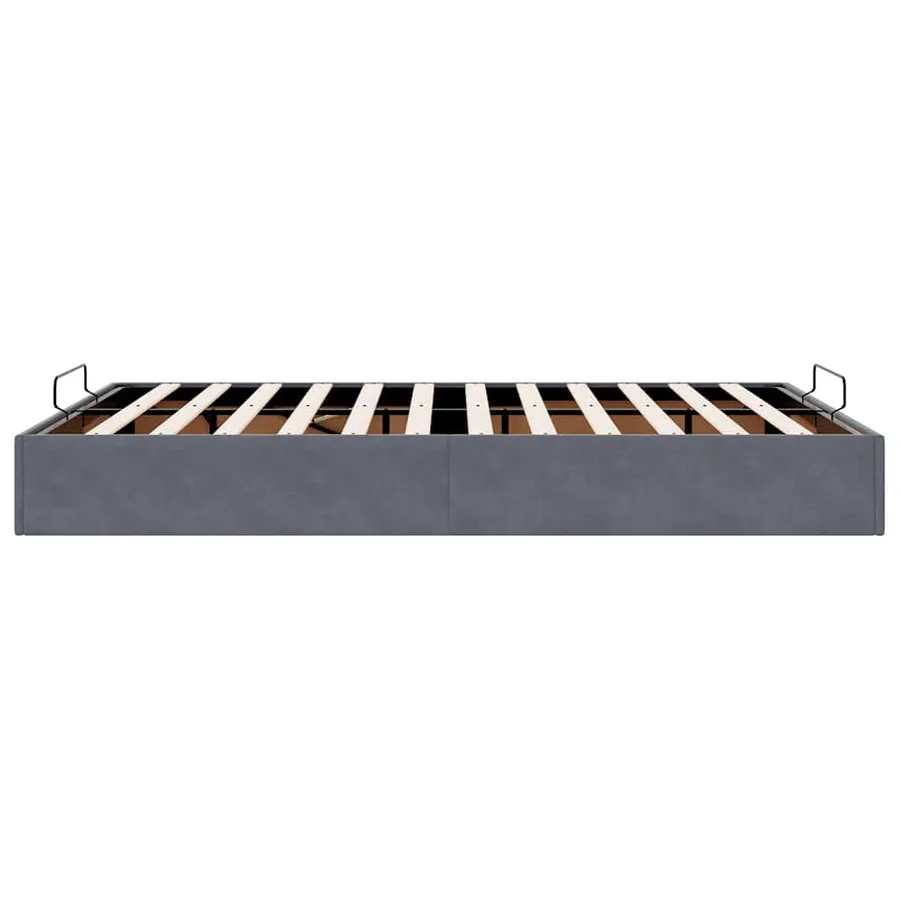 Cadre de lit ottoman sans matelas gris foncé 140x190 cm velours - 8