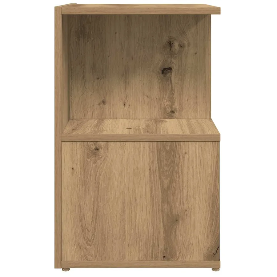 Table de chevet chêne artisanal 35x35x55 cm bois d'ingénierie - 4