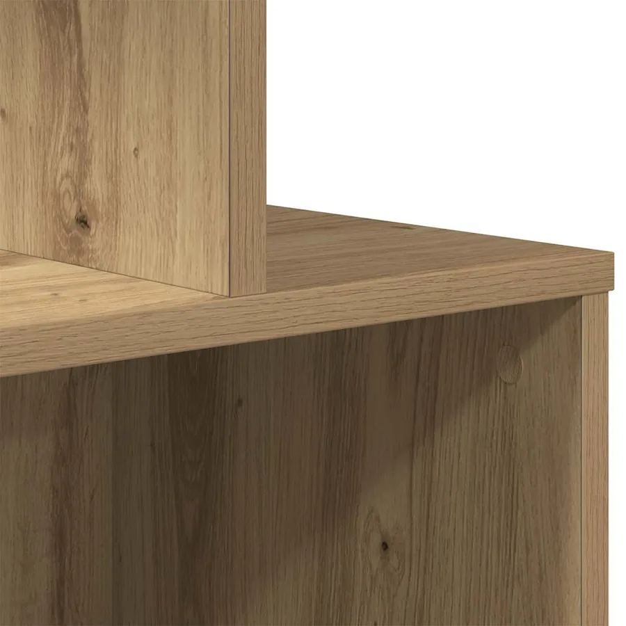 Table de chevet chêne artisanal 35x35x55 cm bois d'ingénierie - 9