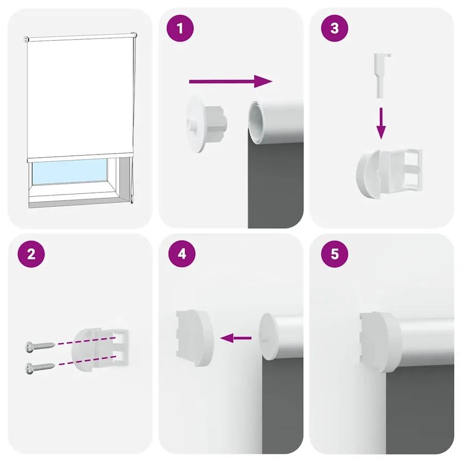 Store enrouleur occultant blanc cassé 145x175 cm largeur tissu - 5