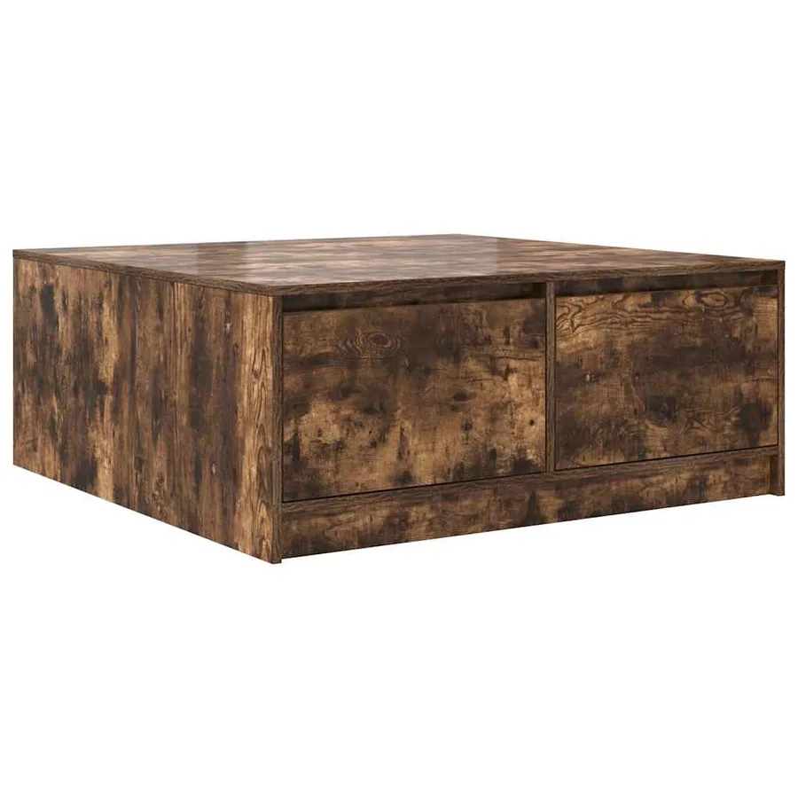 Table basse avec tiroirs chêne fumé 100x100x40 cm - 2