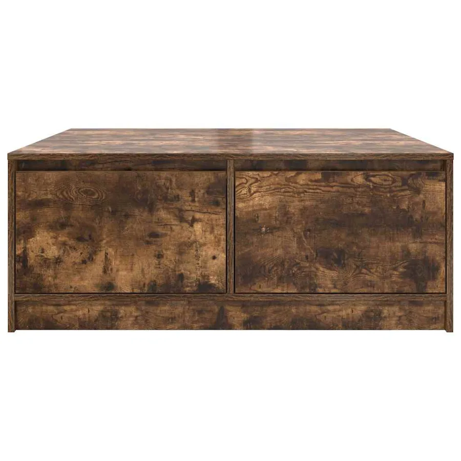 Table basse avec tiroirs chêne fumé 100x100x40 cm - 6