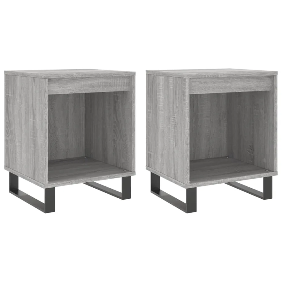 Tables de chevet 2 pcs sonoma gris 40x35x50 cm bois ingénierie - 2