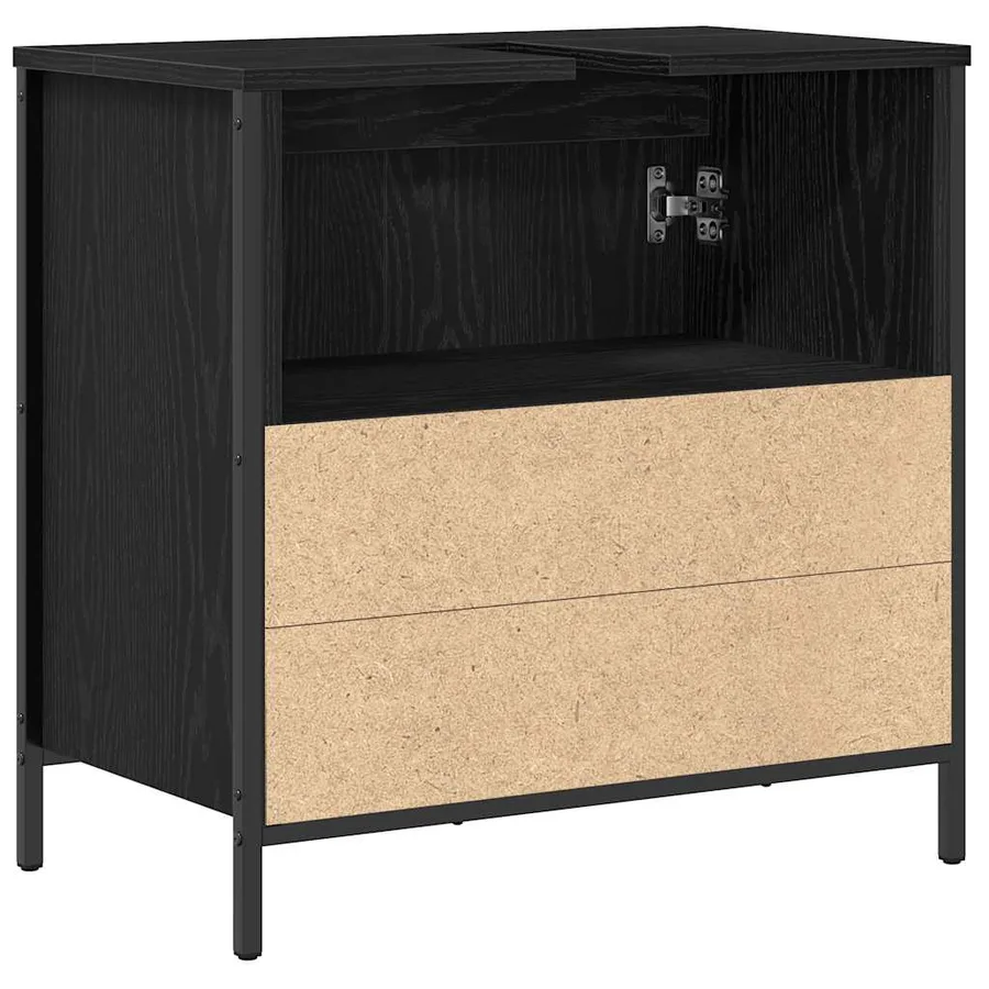 Meuble vasque de salle de bain noir 60x34,5x60 cm - 8