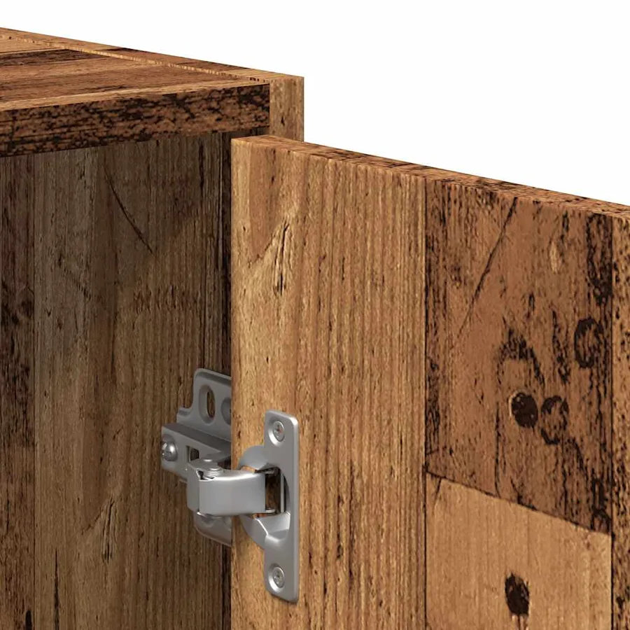 Armoire de salle de bain et miroir vieux bois bois d'ingénierie - 8