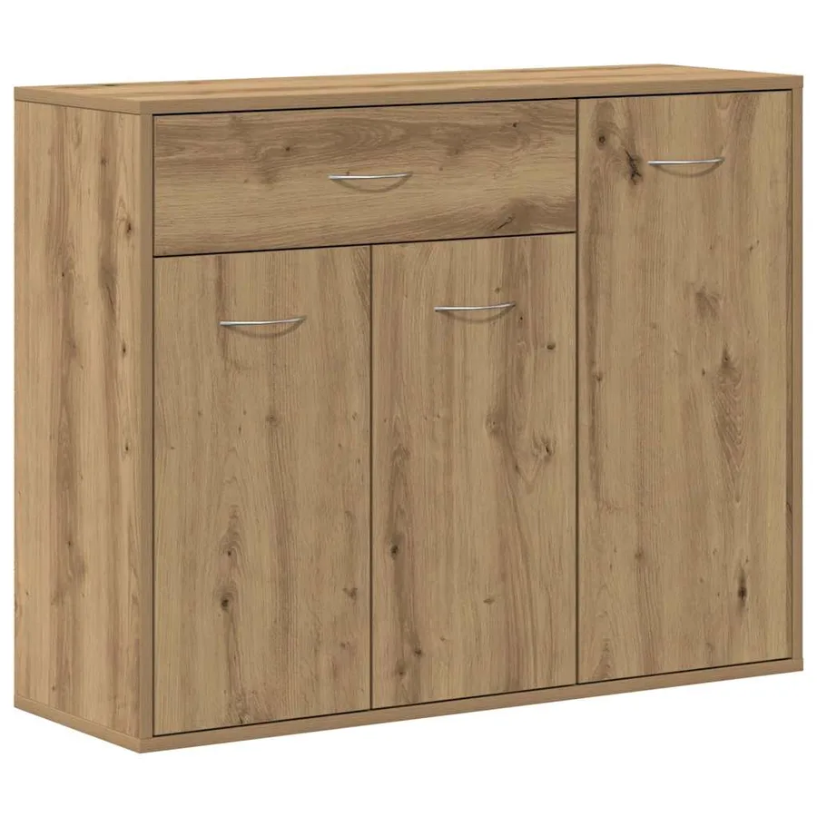 Buffet chêne artisanal 88x30x70 cm bois d'ingénierie - 2