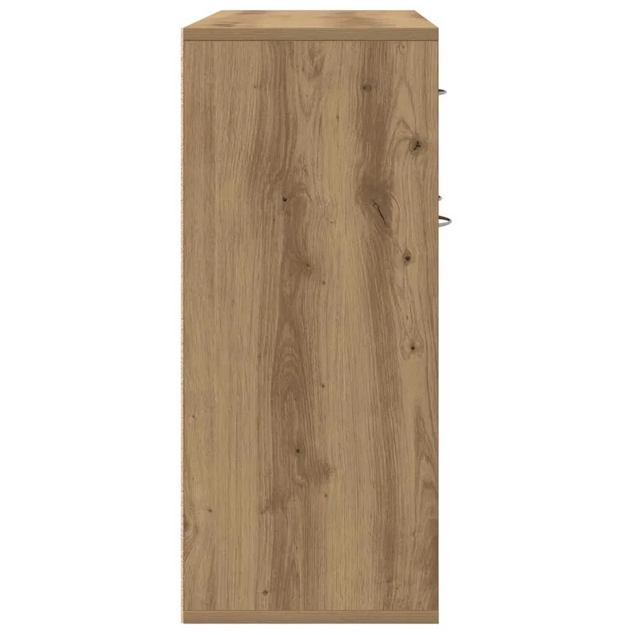 Buffet chêne artisanal 88x30x70 cm bois d'ingénierie - 7