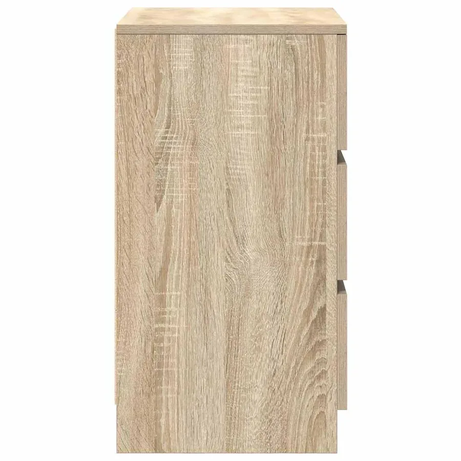 Tables de chevet avec 3 tiroirs 2 pcs chêne sonoma 39x35x65 cm - 8