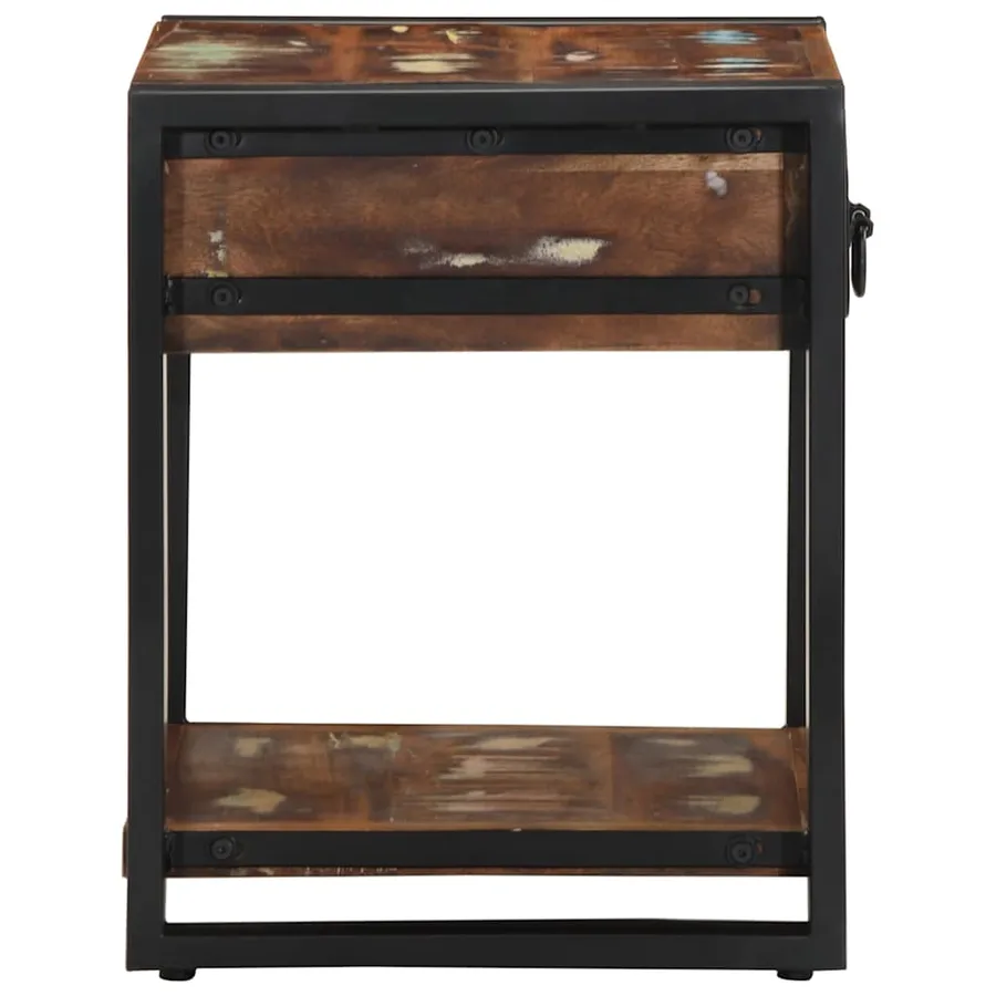 Table d'appoint multicolore 40x40x50cm bois récupération massif - 4