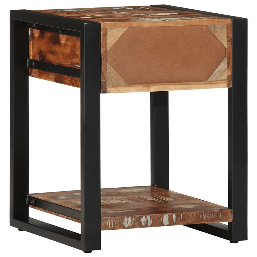Table d'appoint multicolore 40x40x50cm bois récupération massif - 5