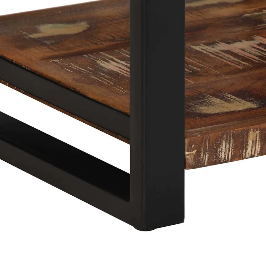 Table d'appoint multicolore 40x40x50cm bois récupération massif - 8