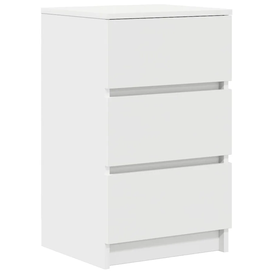 Table de chevet avec 3 tiroirs blanc 39x35x65 cm - 2