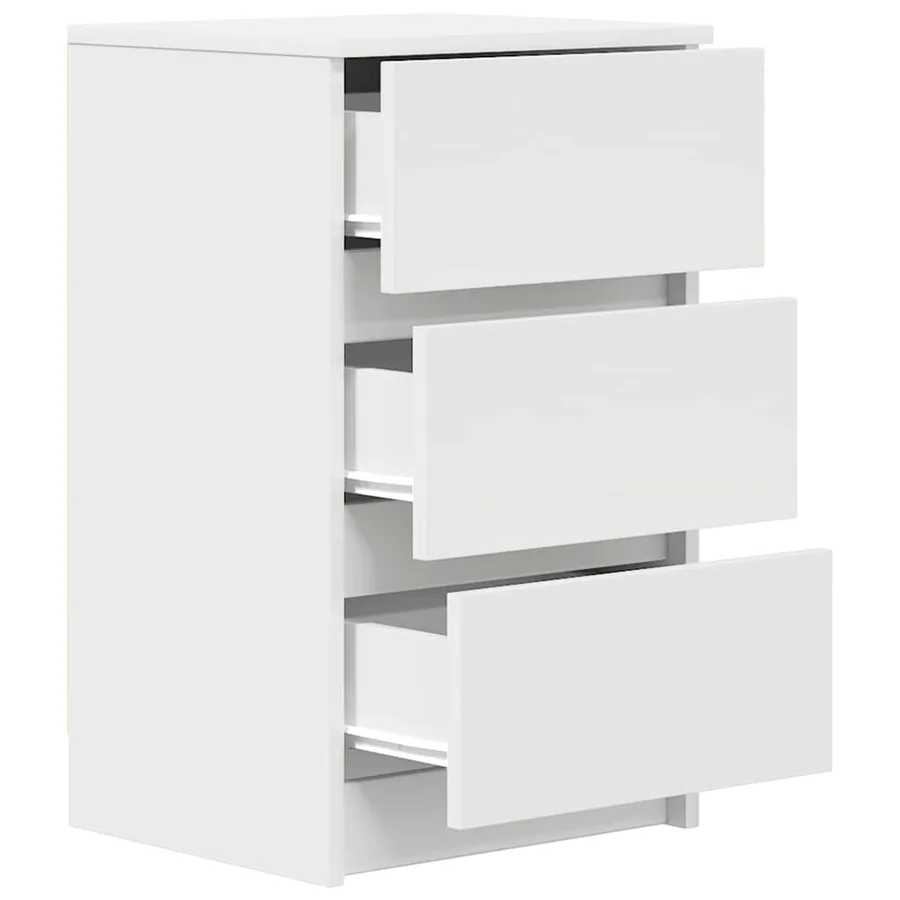 Table de chevet avec 3 tiroirs blanc 39x35x65 cm - 5