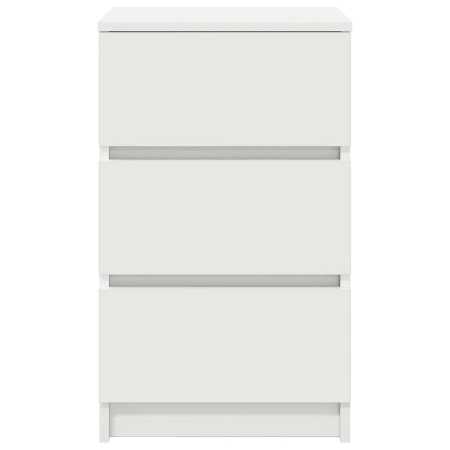 Table de chevet avec 3 tiroirs blanc 39x35x65 cm - 6