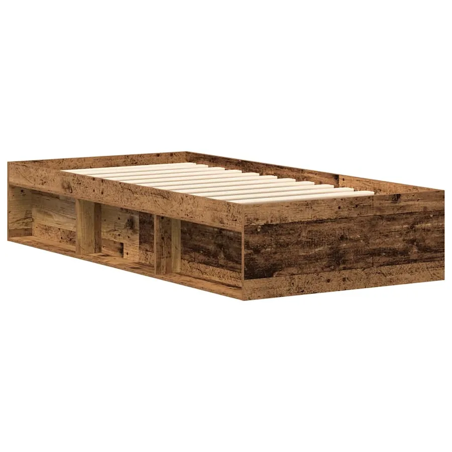 Cadre de lit sans matelas vieux bois 100x200 cm bois ingénierie - 4