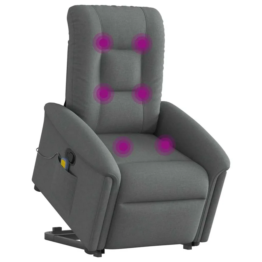 Fauteuil de massage inclinable Gris foncé Tissu - 2
