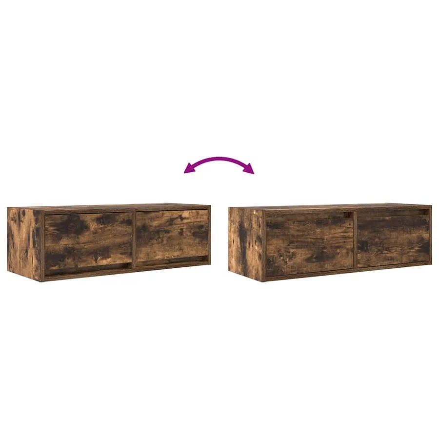 Meubles TV 2 pcs chêne fumé 80x31x25,5 cm bois d'ingénierie - 13
