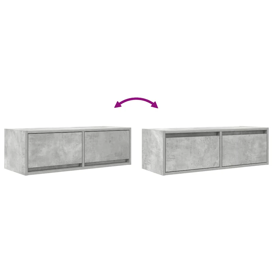 Meubles TV 2 pcs gris béton 80x31x25,5 cm bois d'ingénierie - 13