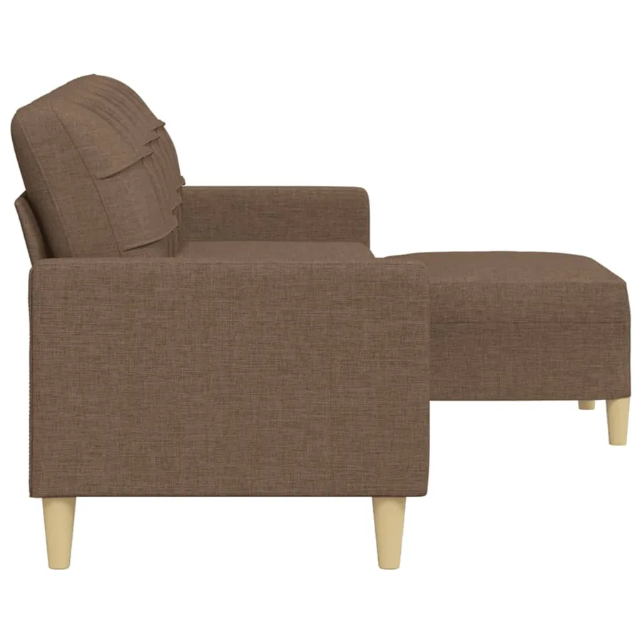 Canapé à 3 places avec repose-pieds Marron 210 cm Tissu - 4