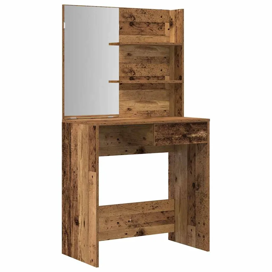 Ensemble de coiffeuse vieux bois bois d'ingénierie - 4