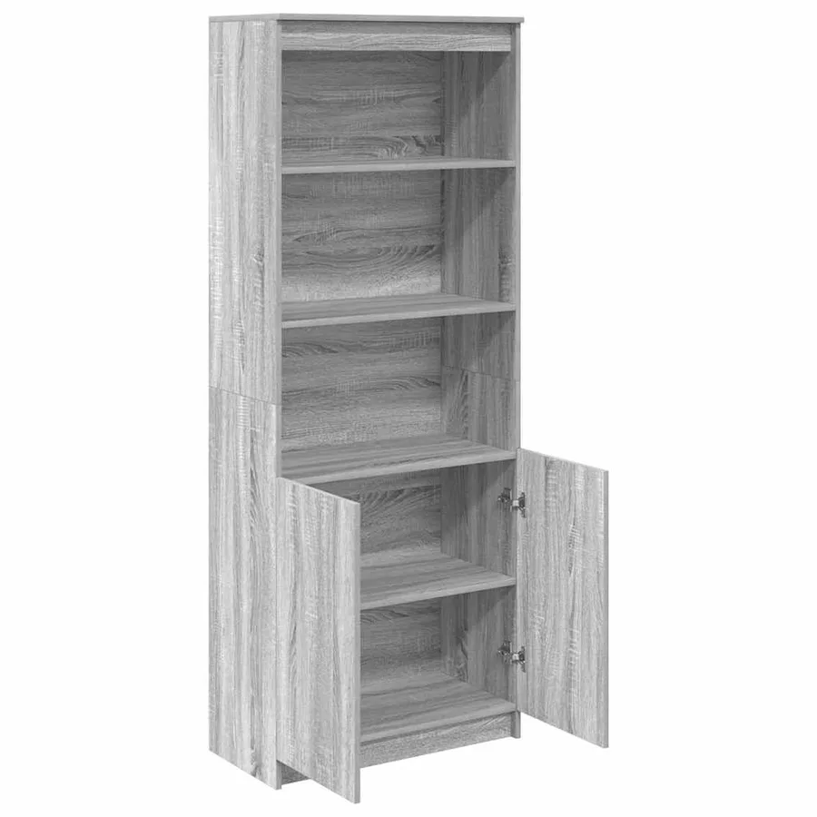 Buffet haut sonoma gris 70x35x180 cm bois d'ingénierie - 5
