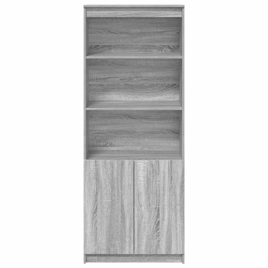 Buffet haut sonoma gris 70x35x180 cm bois d'ingénierie - 6
