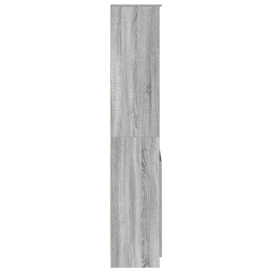 Buffet haut sonoma gris 70x35x180 cm bois d'ingénierie - 7