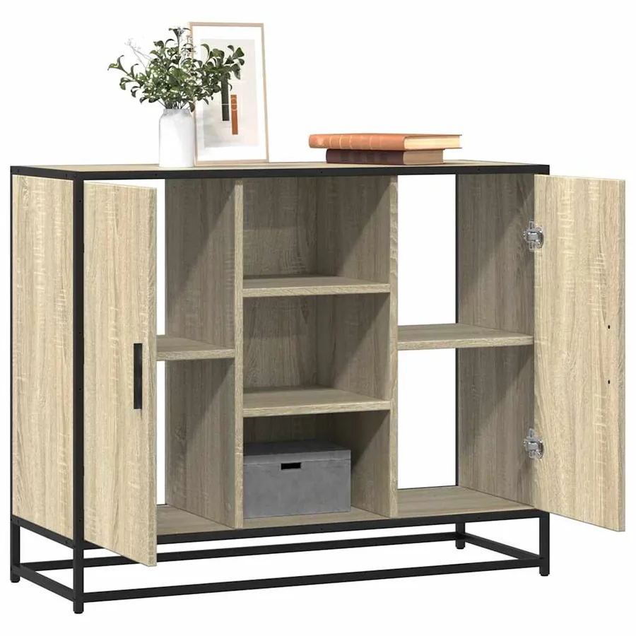 Buffet chêne sonoma 92x35x76 cm bois d'ingénierie