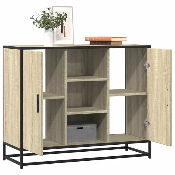 Buffet chêne sonoma 92x35x76 cm bois d'ingénierie