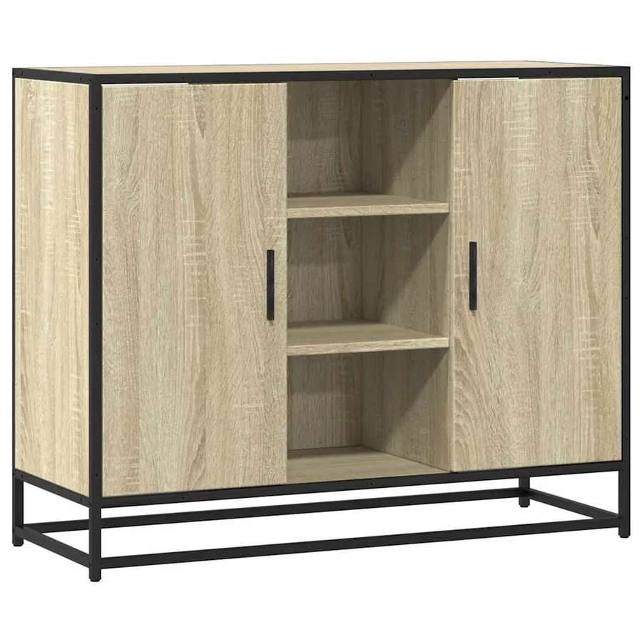 Buffet chêne sonoma 92x35x76 cm bois d'ingénierie - 2