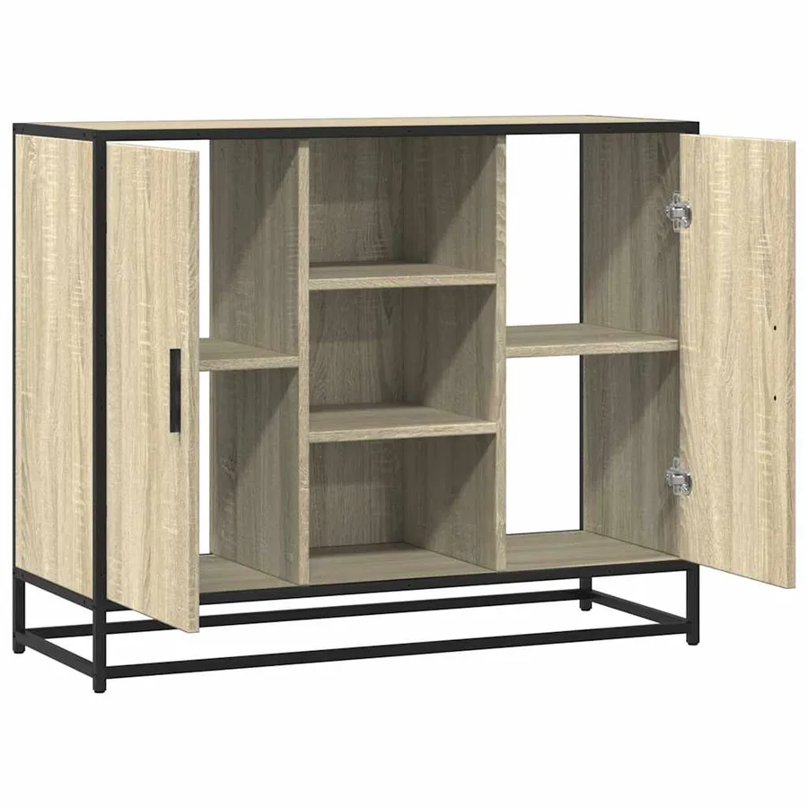 Buffet chêne sonoma 92x35x76 cm bois d'ingénierie - 7
