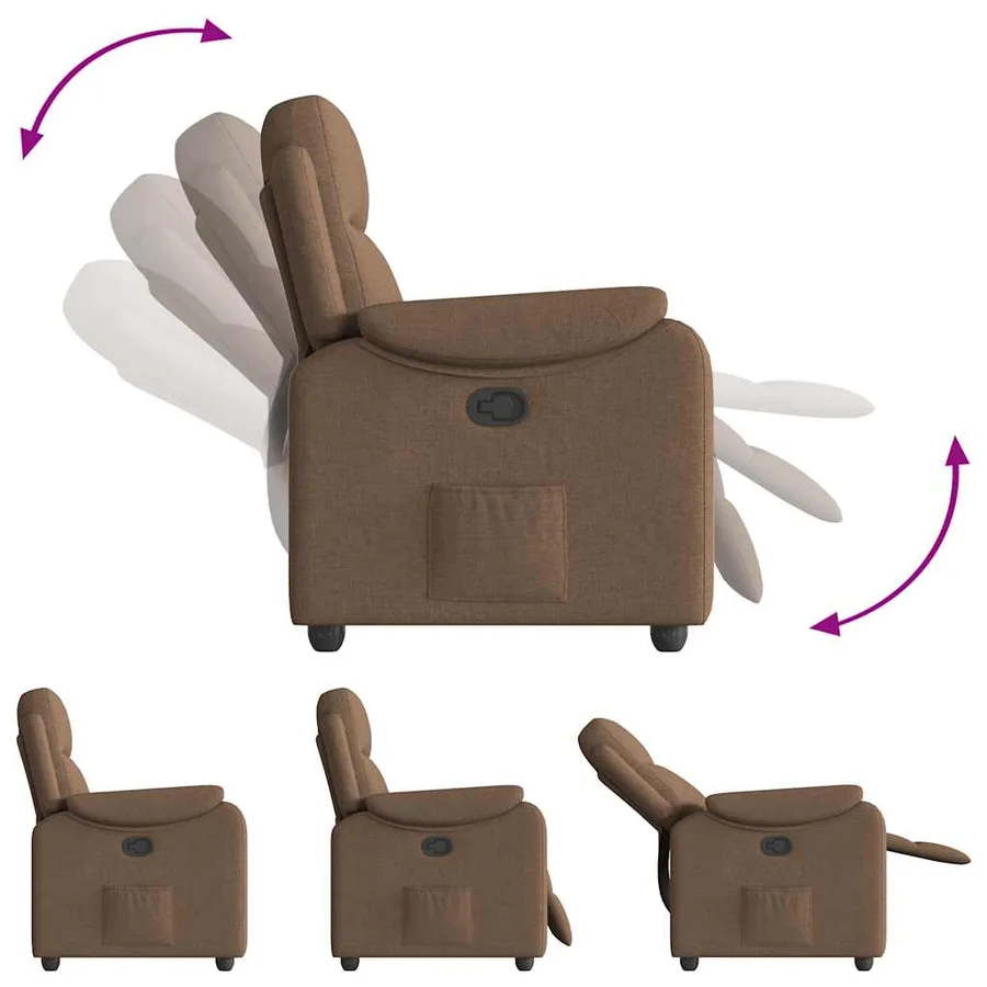 Fauteuil inclinable Marron Tissu - 6