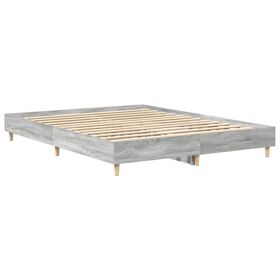 Cadre de lit sans matelas sonoma gris 150x200 cm - 4