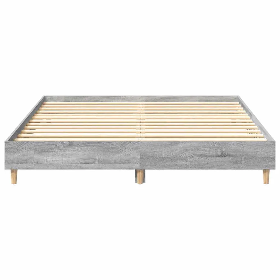 Cadre de lit sans matelas sonoma gris 150x200 cm - 5