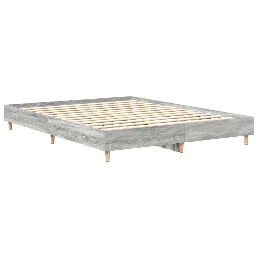 Cadre de lit sans matelas sonoma gris 150x200 cm - 7