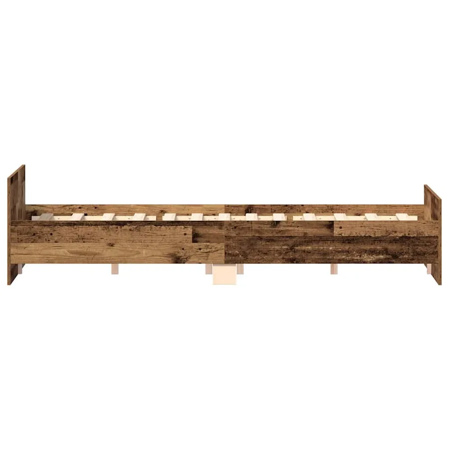 Cadre de lit sans matelas vieux bois 135x190cm bois ingénierie - 7