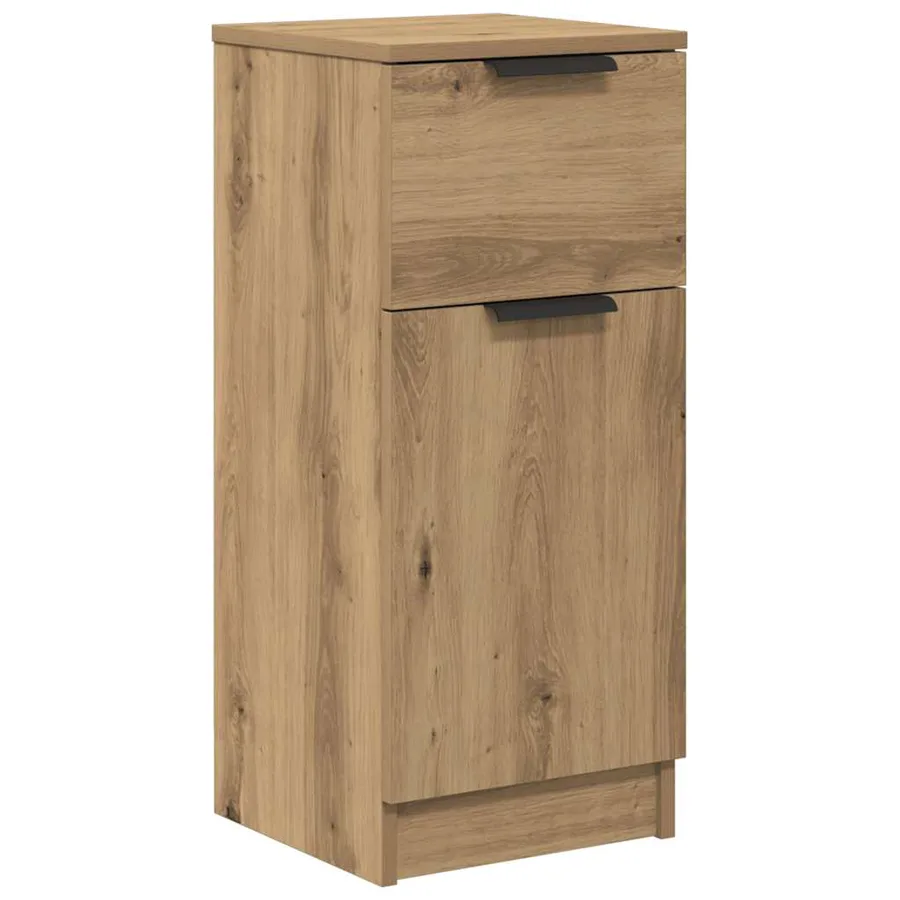 Buffet chêne artisanal 30x30x70 cm bois d'ingénierie - 2