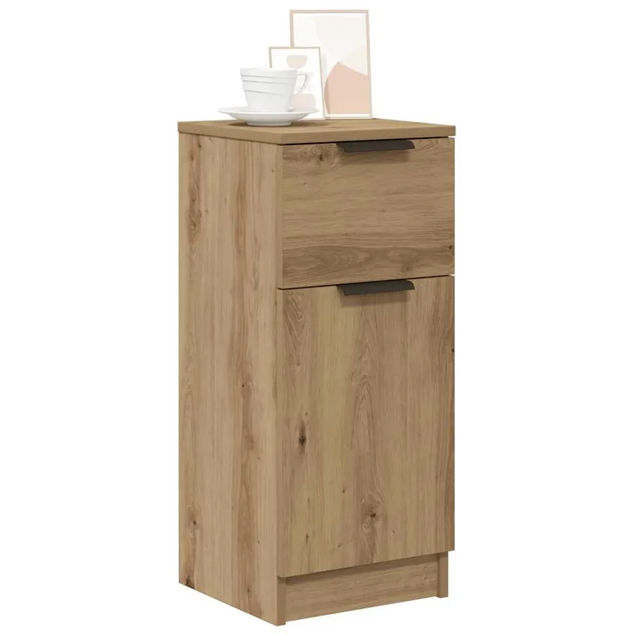 Buffet chêne artisanal 30x30x70 cm bois d'ingénierie - 3