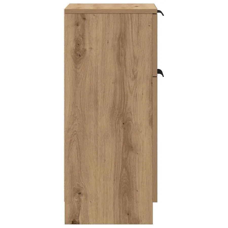 Buffet chêne artisanal 30x30x70 cm bois d'ingénierie - 6