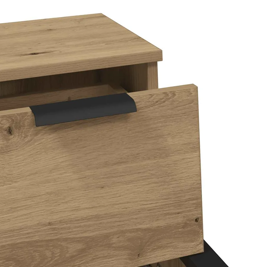 Buffet chêne artisanal 30x30x70 cm bois d'ingénierie - 7