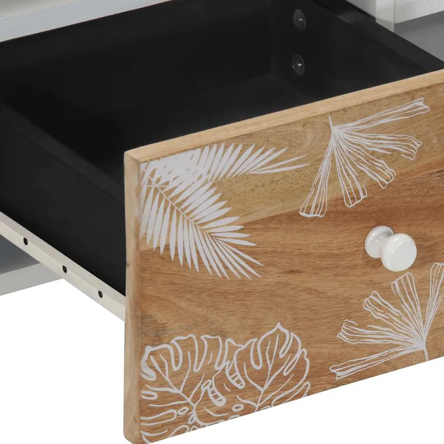 Meuble TV 100x33,5x46 cm bois massif de manguier - 7
