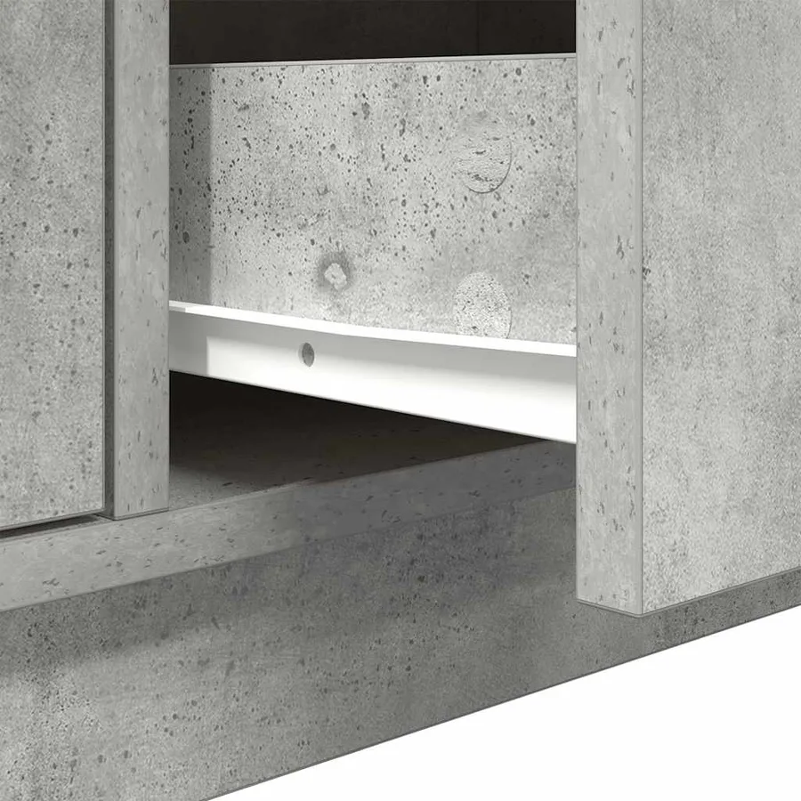 Meuble TV avec lumières LED gris béton 100x41x50 cm - 12