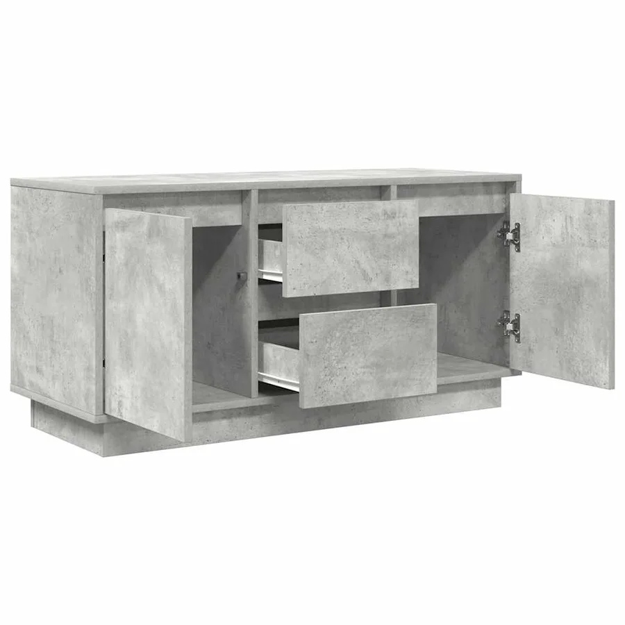 Meuble TV avec lumières LED gris béton 100x41x50 cm - 6