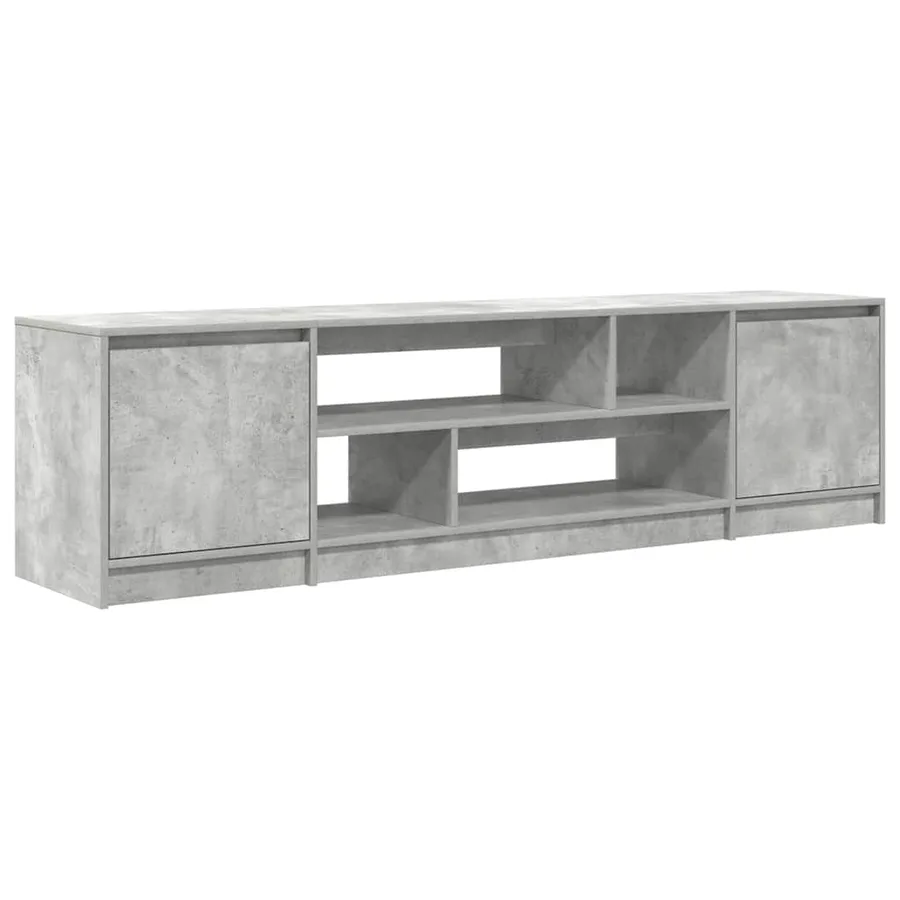 Meuble TV gris béton 188,5x41x50 cm bois d'ingénierie - 2